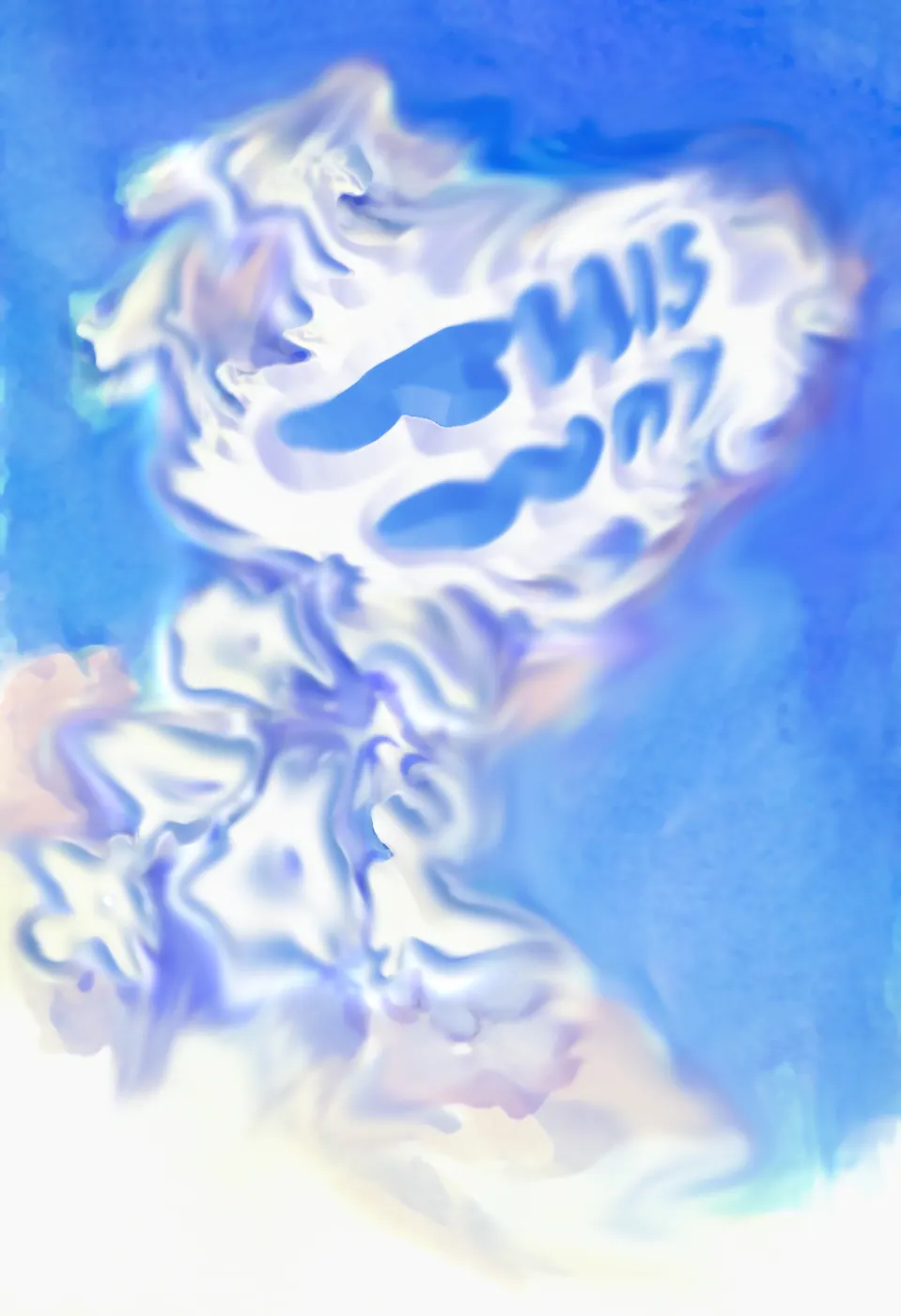 Ethereal blue and white abstract art